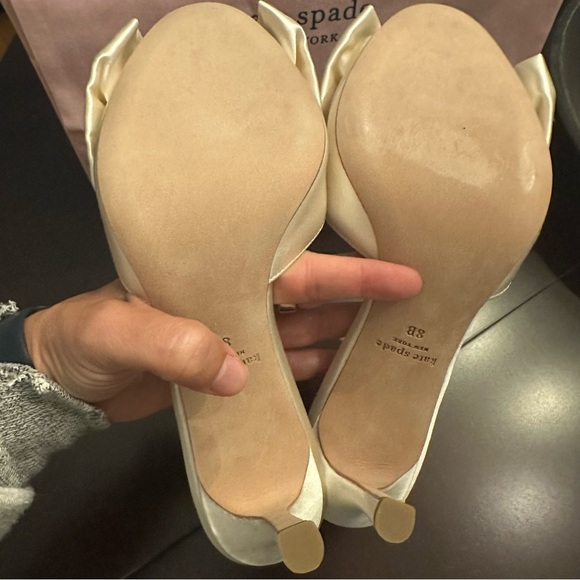 NIB Kate Spade Happily Slingback Pumps Size 8 Wedding Ivory - Picture 10 of 12